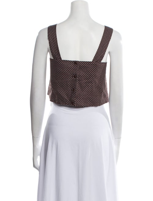 Reformation Linen Polka Dot Print Crop Top