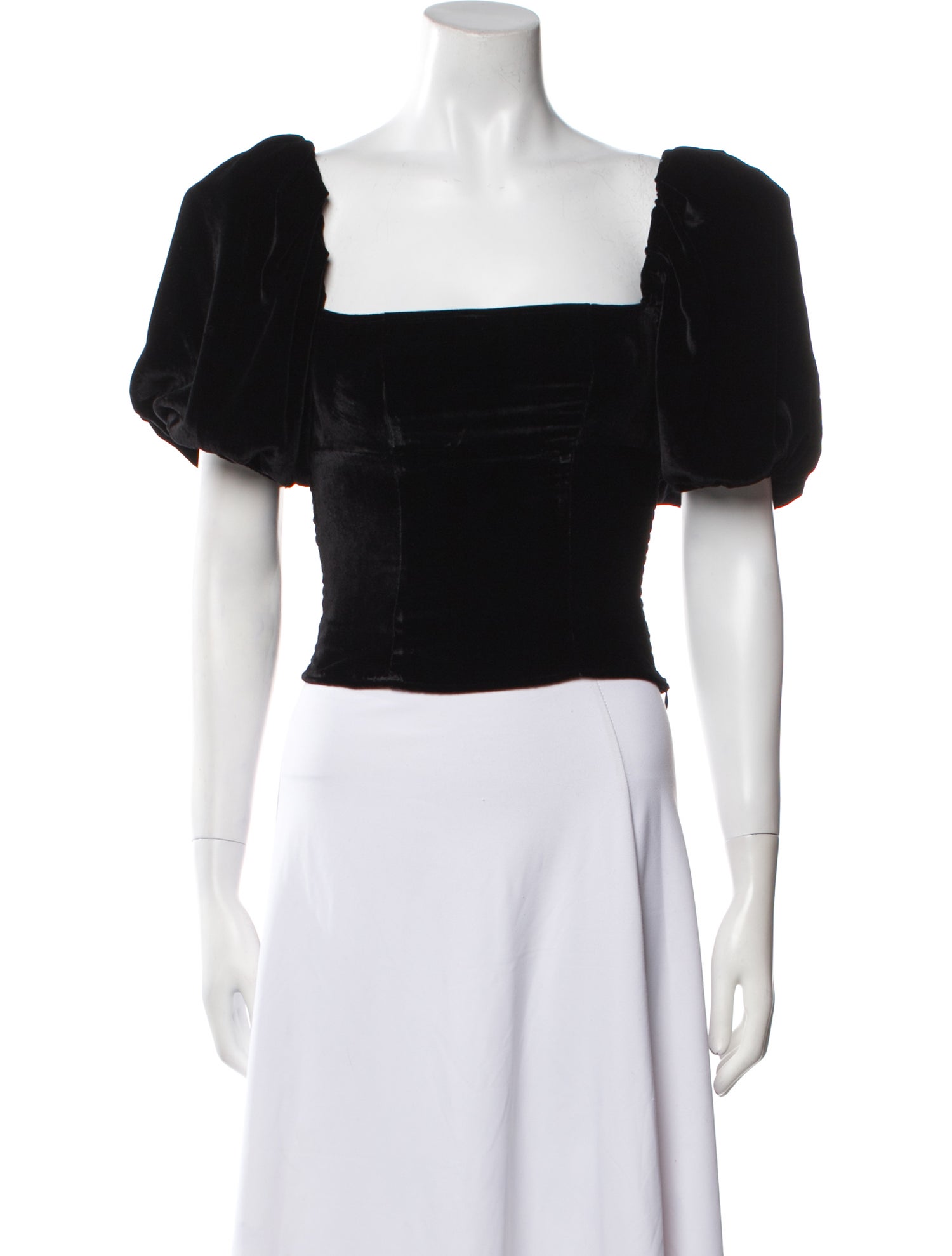 Reformation Square Neckline Short Sleeve Crop Top