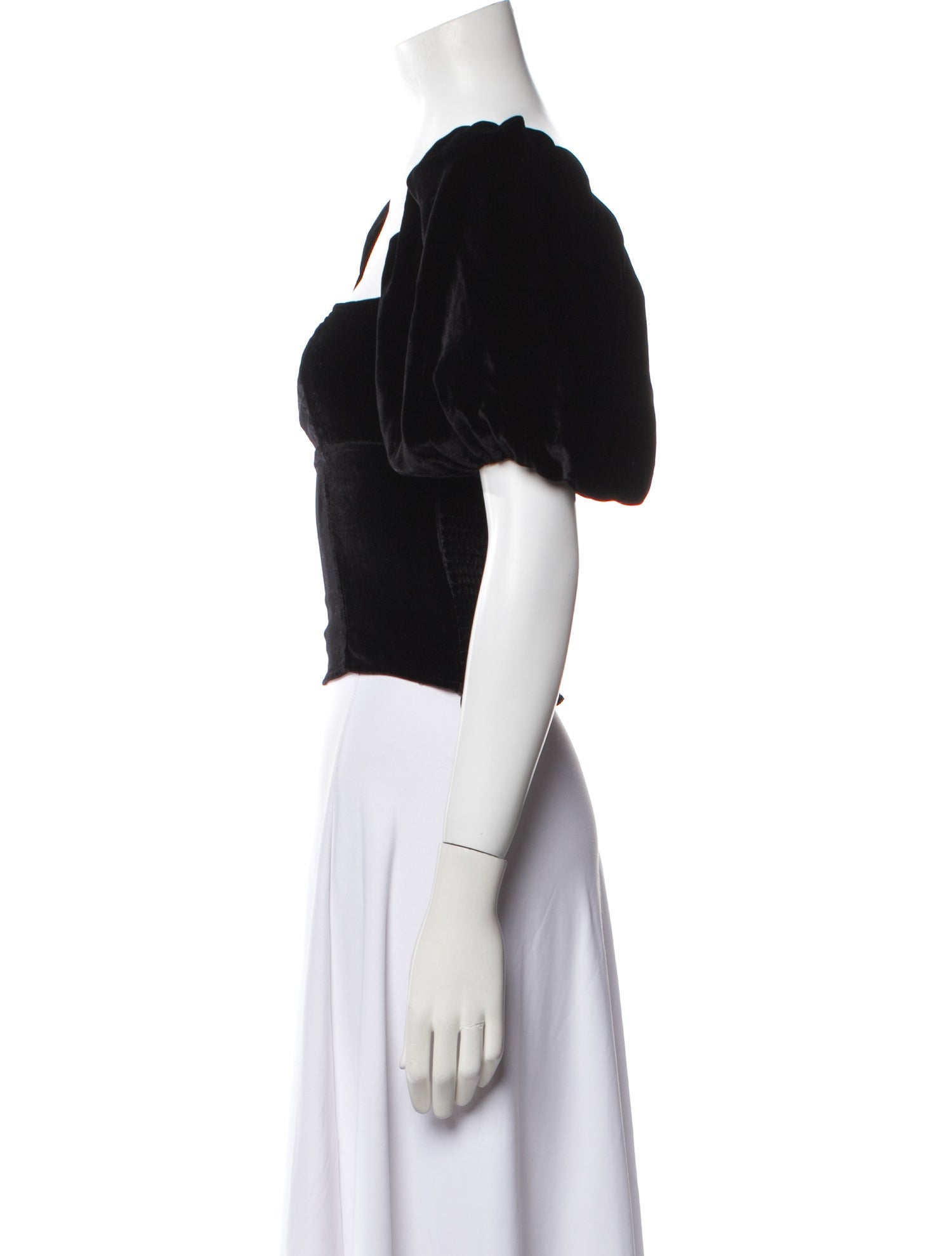 Reformation Square Neckline Short Sleeve Crop Top