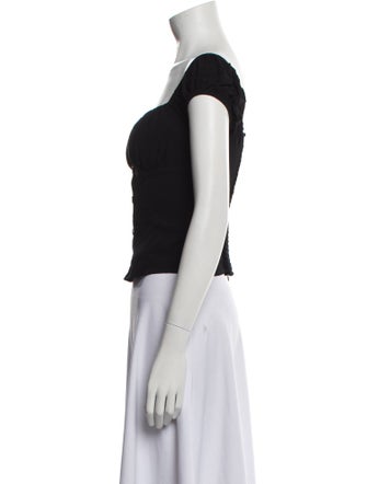 Reformation Square Neckline Short Sleeve Crop Top