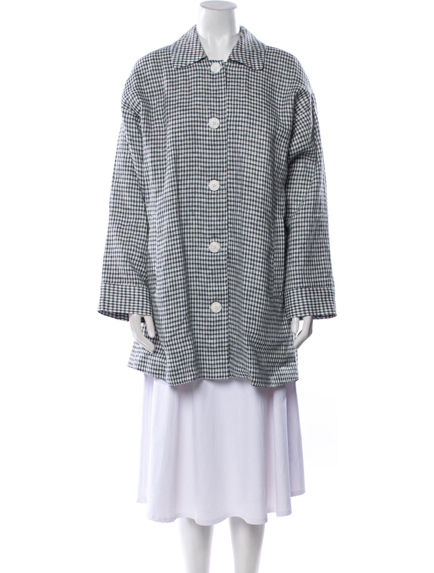 Reformation Linen Plaid Print Jacket