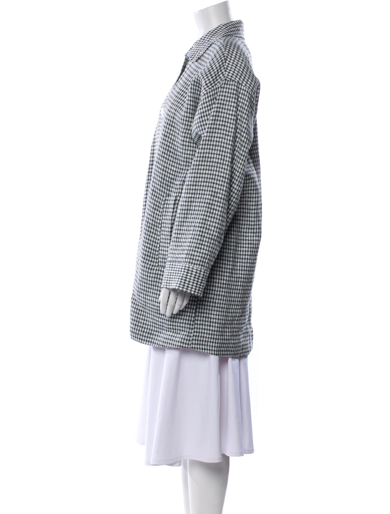 Reformation Linen Plaid Print Jacket