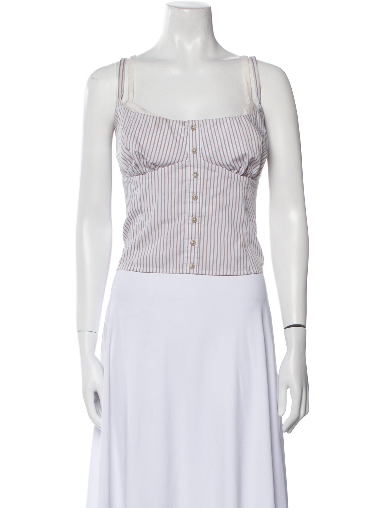 Reformation Striped Square Neckline Crop Top