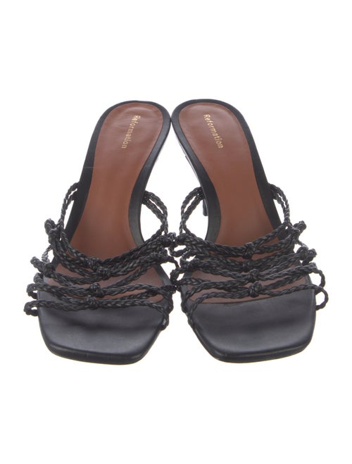 Reformation Leather Braided Accents Slides