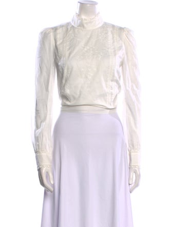 Reformation Mock Neck Long Sleeve Crop Top