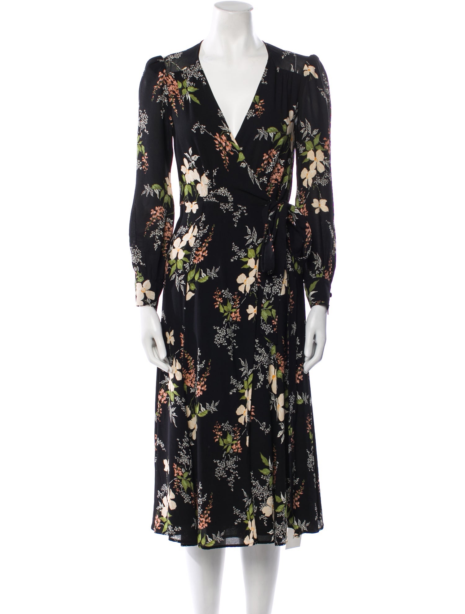 Reformation Floral Print Midi Length Dress