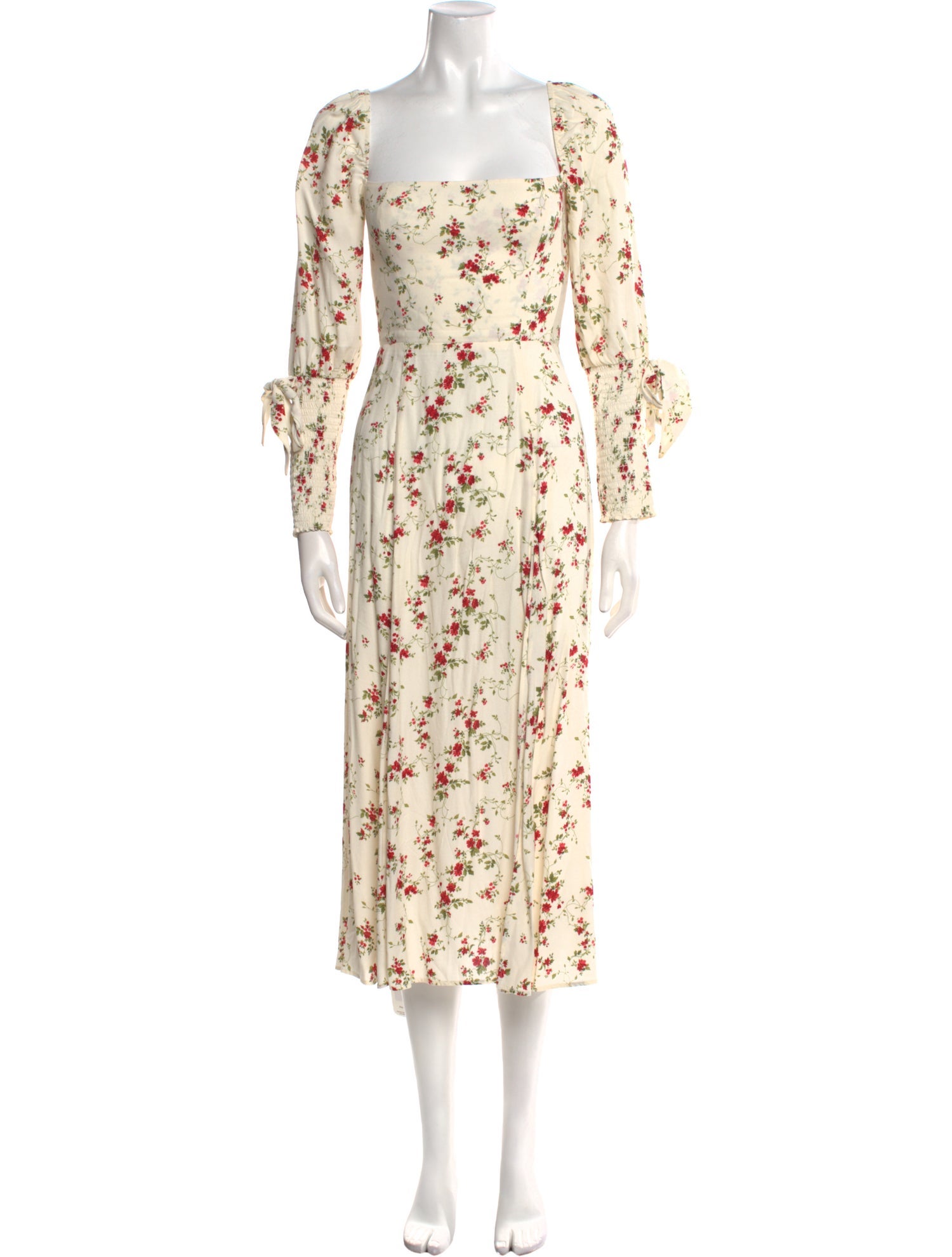 Reformation Floral Print Midi Length Dress