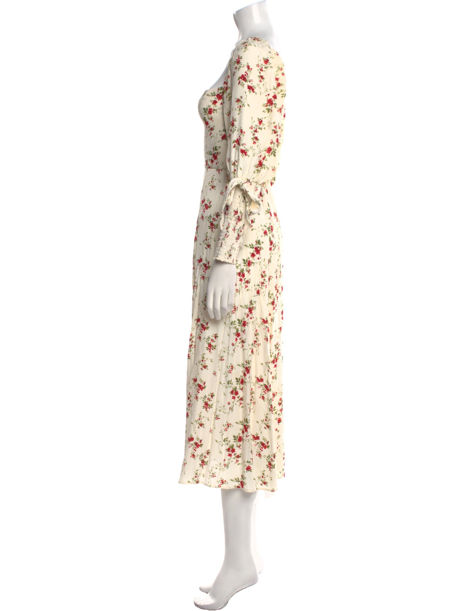 Reformation Floral Print Midi Length Dress