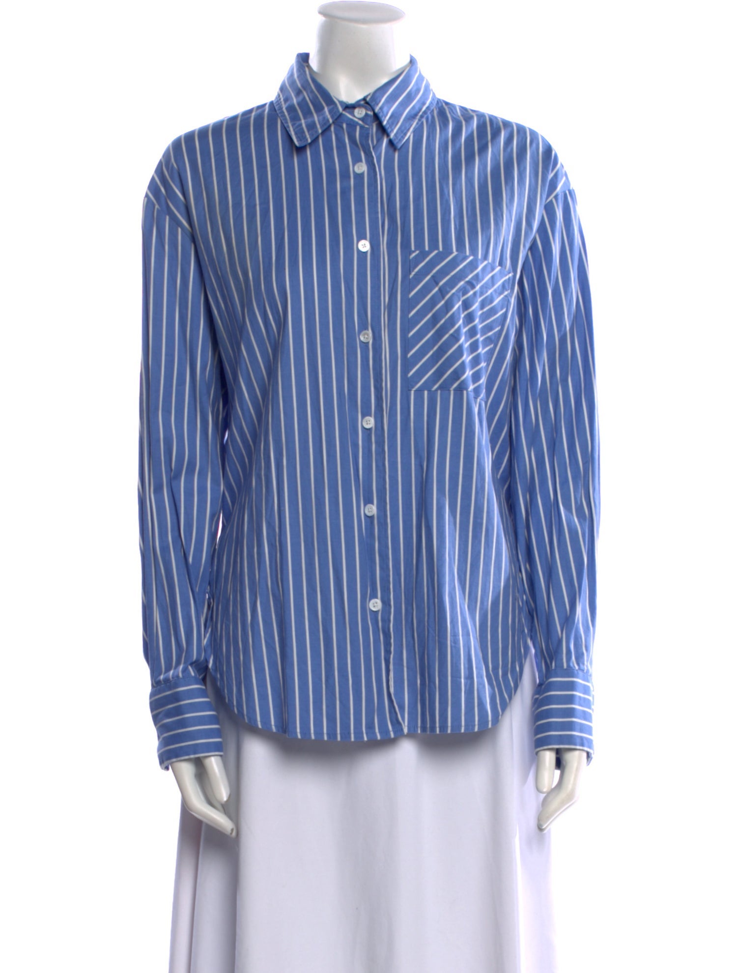 Reformation Striped Long Sleeve Button-Up Top