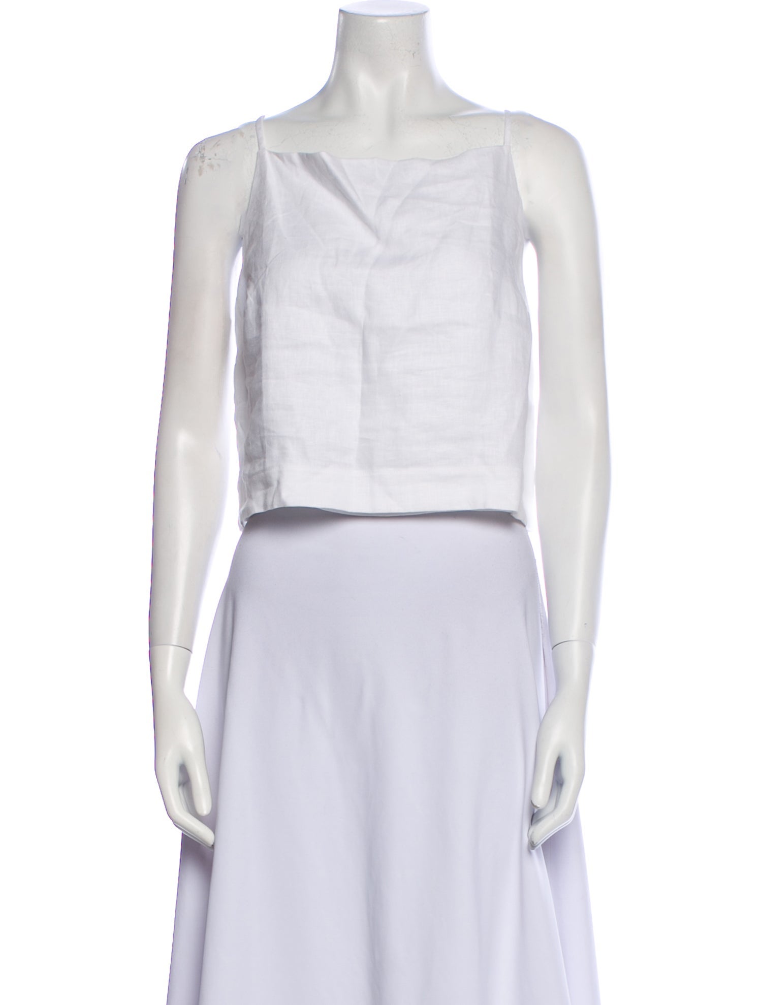 Reformation Linen Square Neckline Crop Top