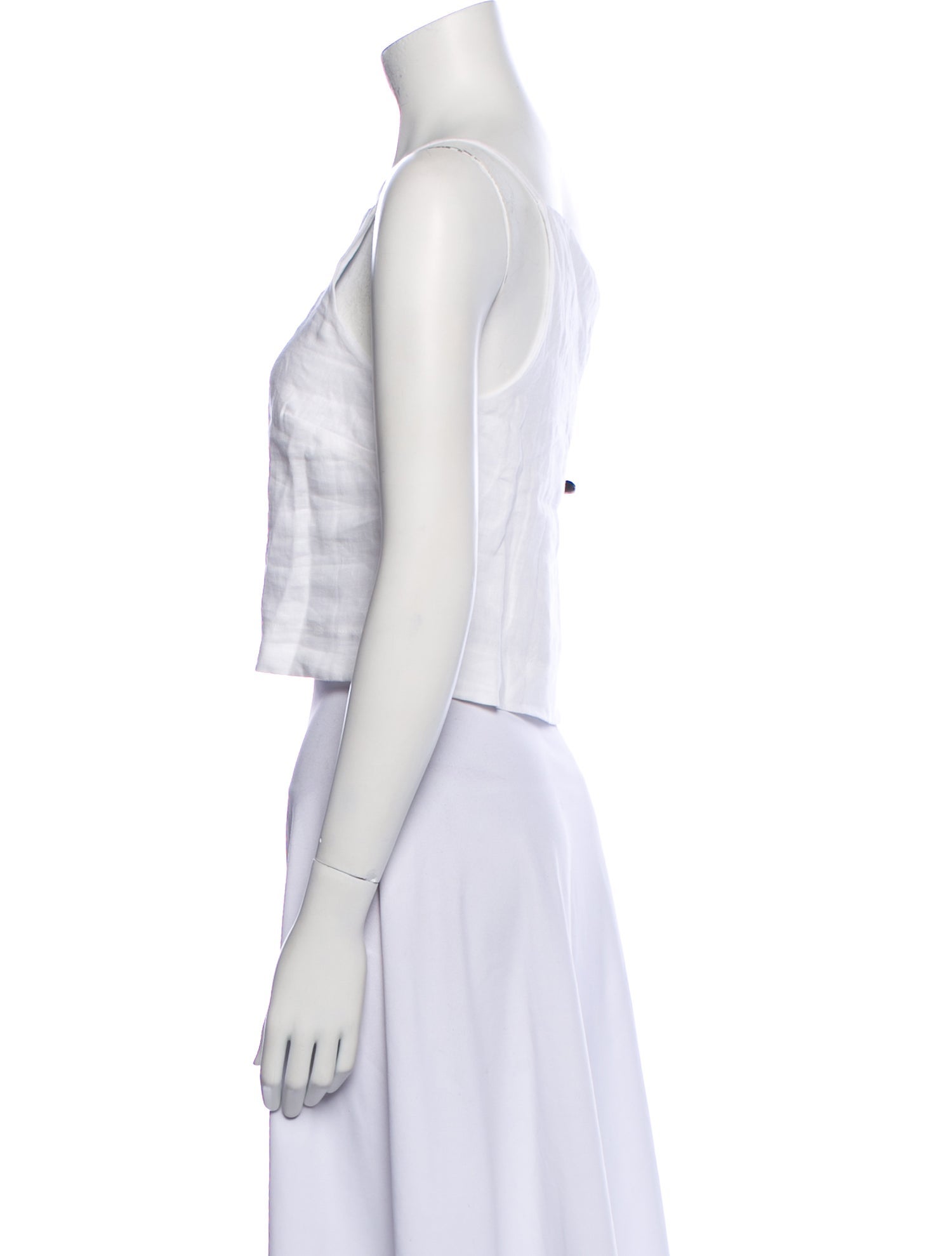 Reformation Linen Square Neckline Crop Top