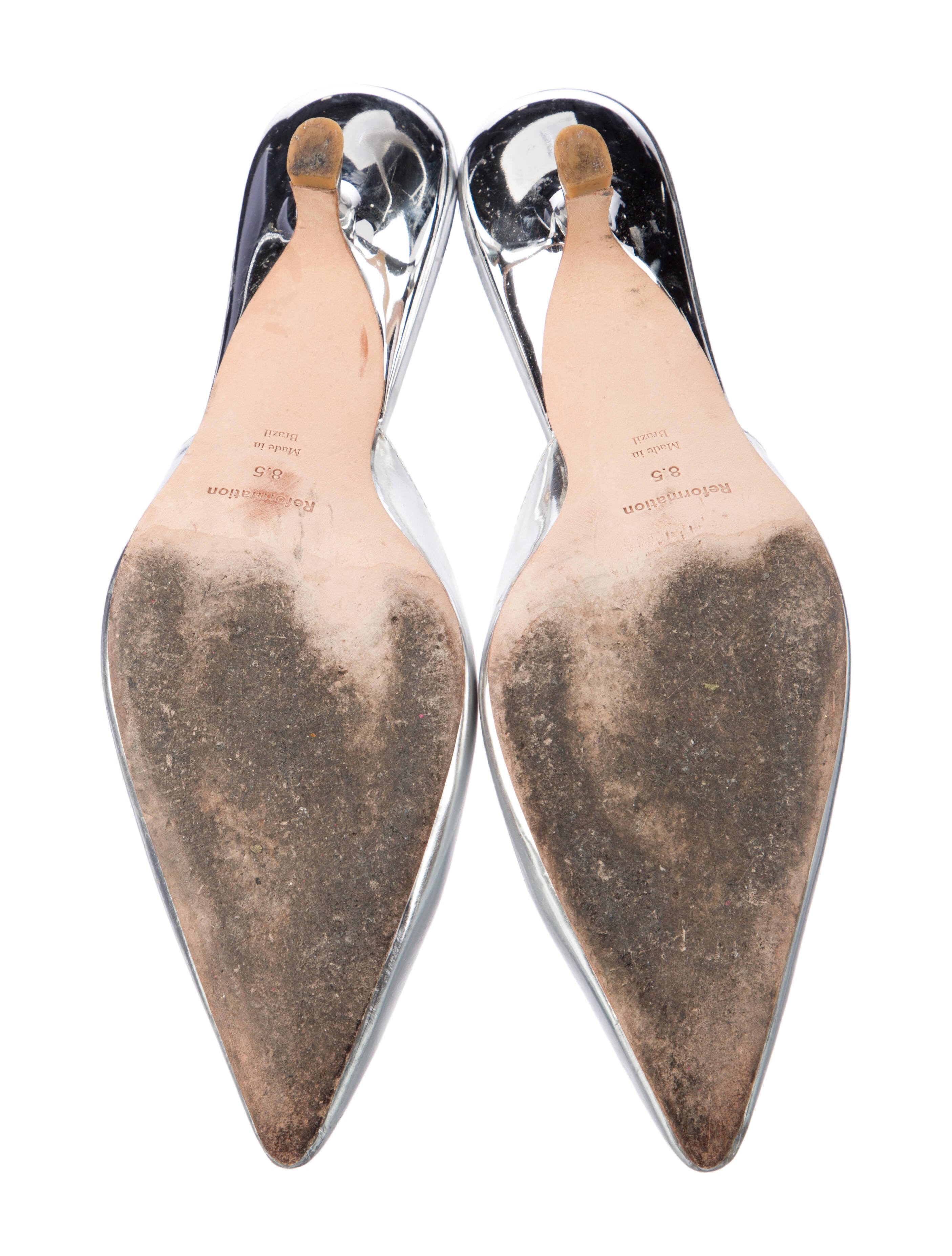 Reformation Patent Leather Mules
