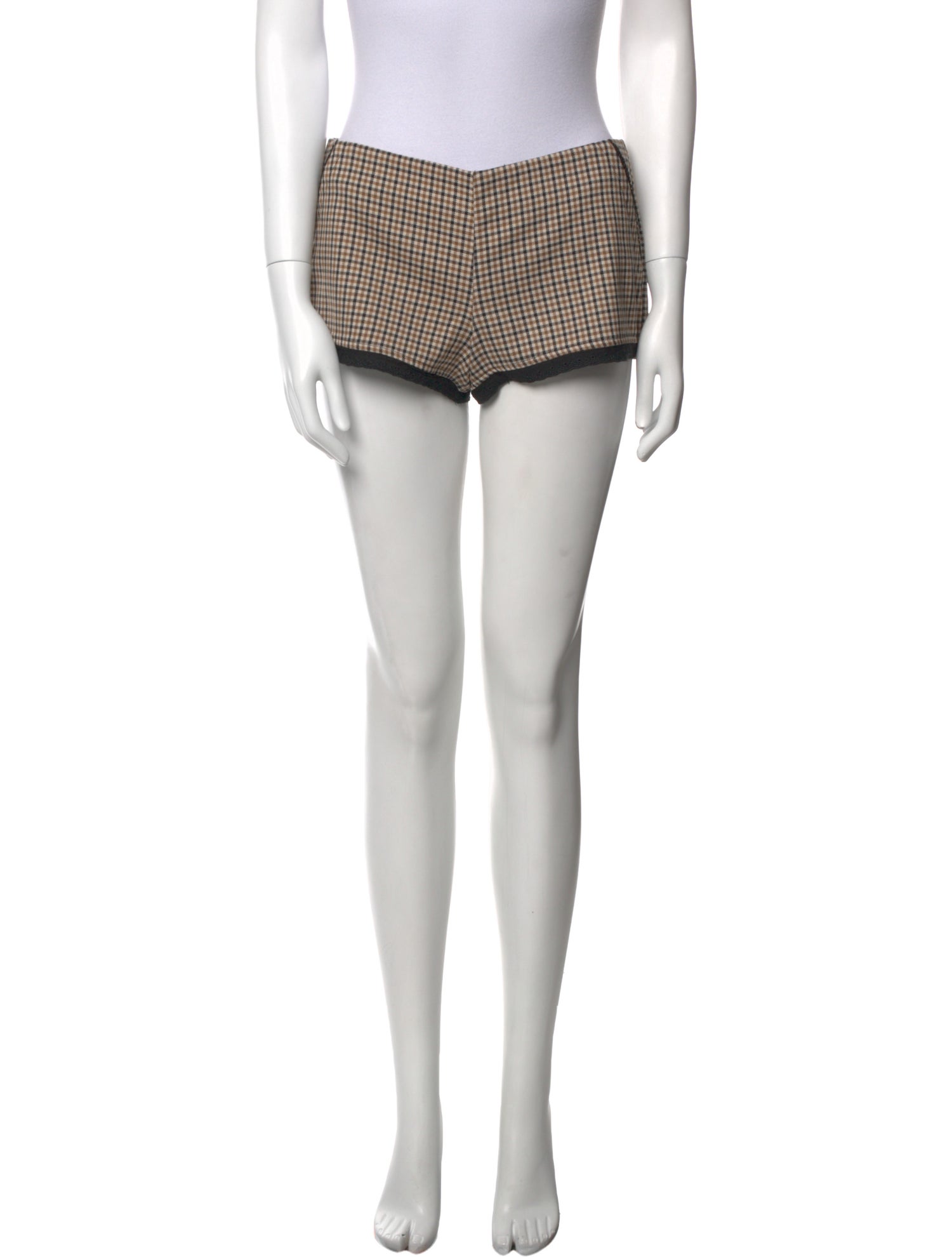 Reformation Plaid Print Mini Shorts