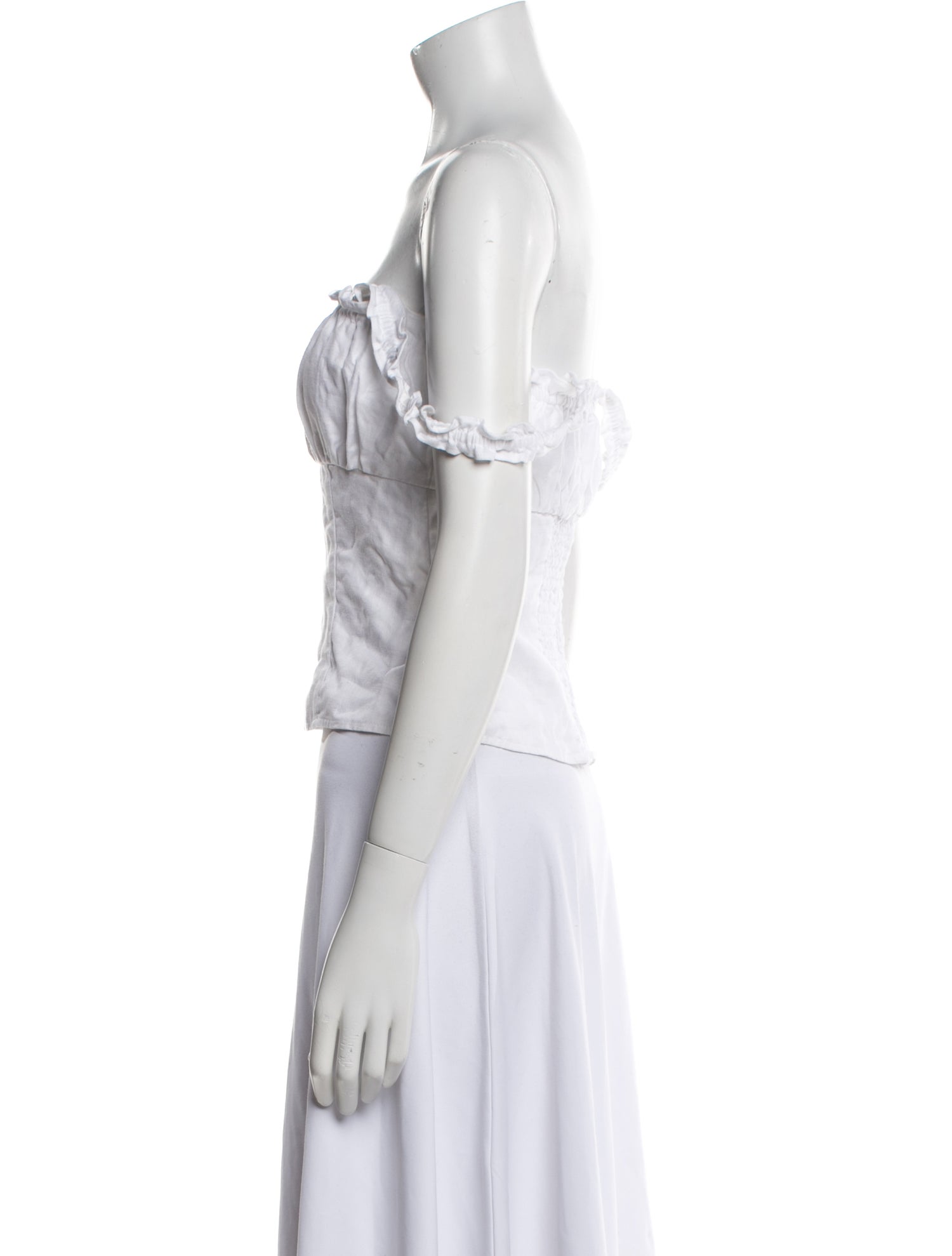 Reformation Linen Off-The-Shoulder Crop Top