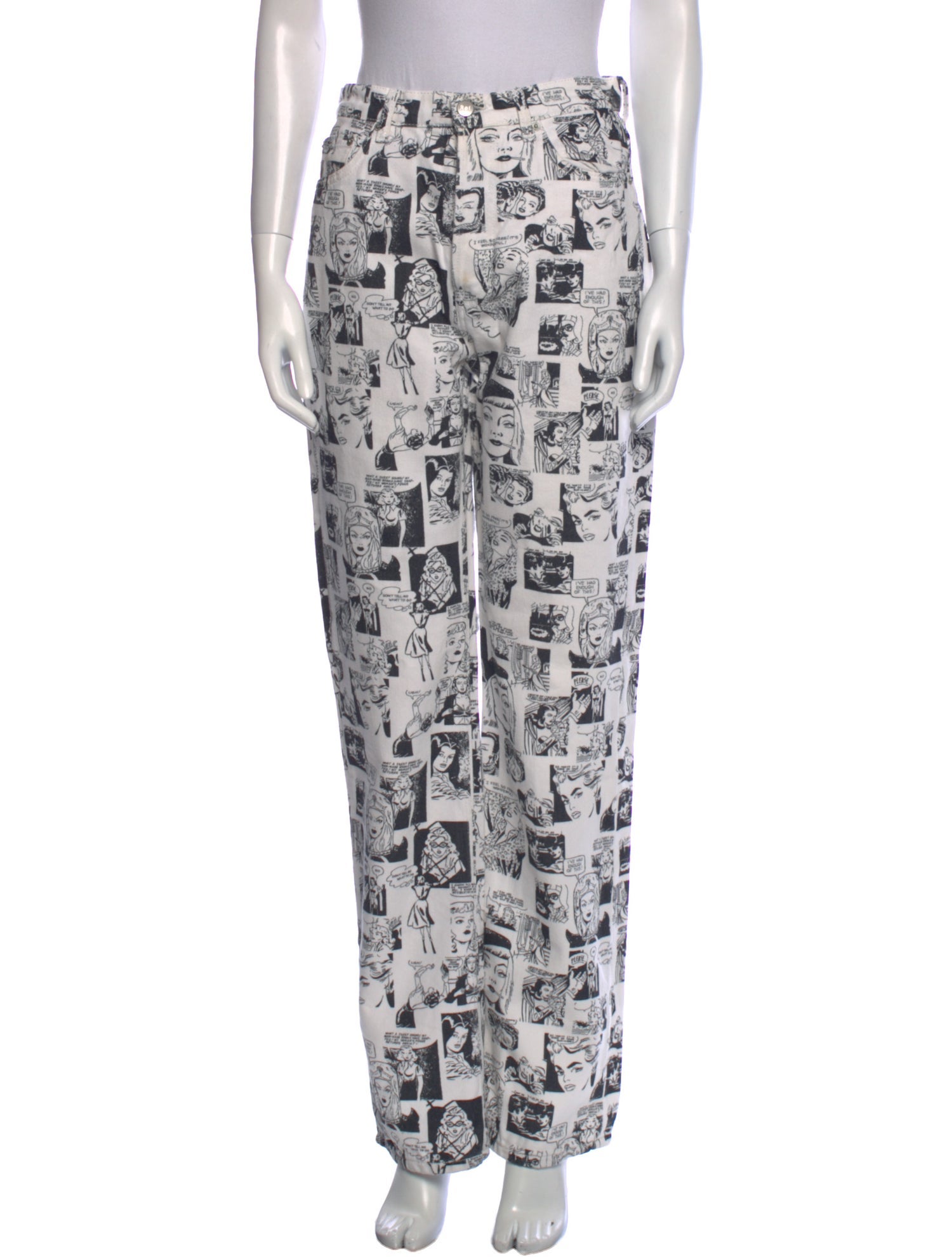 Reformation Newsprint Jean Straight Leg Pants