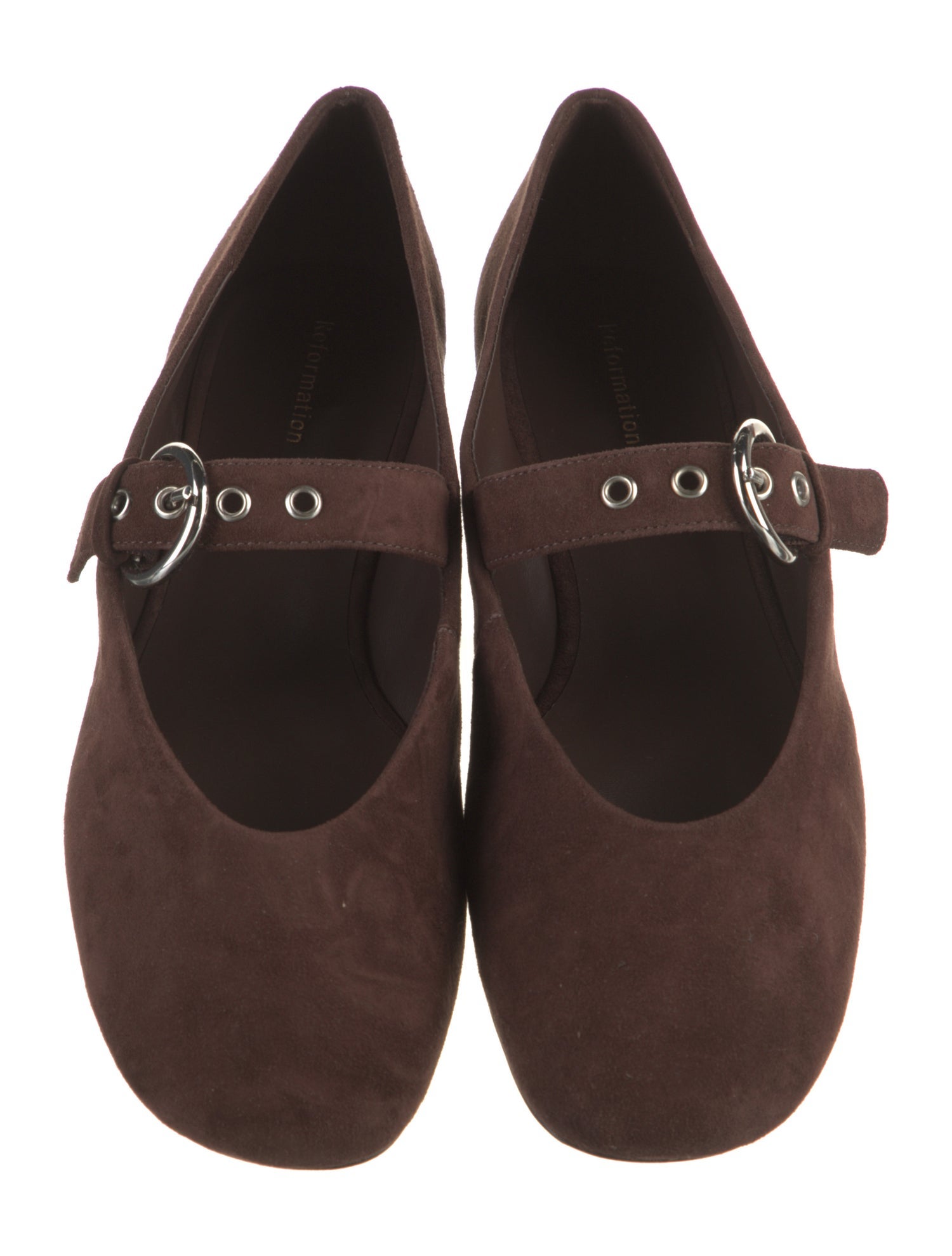 Reformation Suede Mary Jane Flats