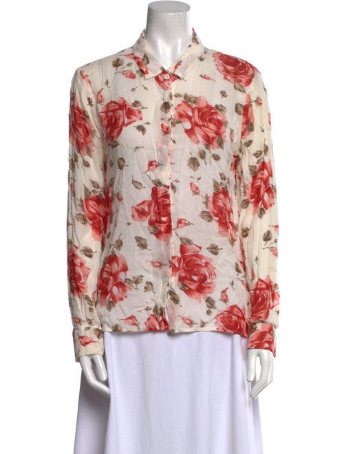 Reformation Floral Print Long Sleeve Blouse