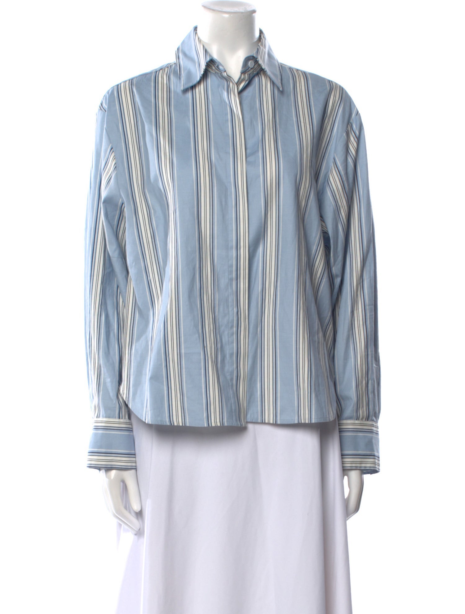 Reformation Striped Long Sleeve Button-Up Top