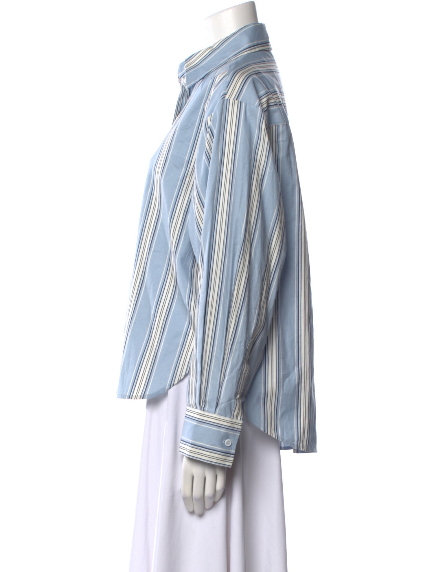 Reformation Striped Long Sleeve Button-Up Top