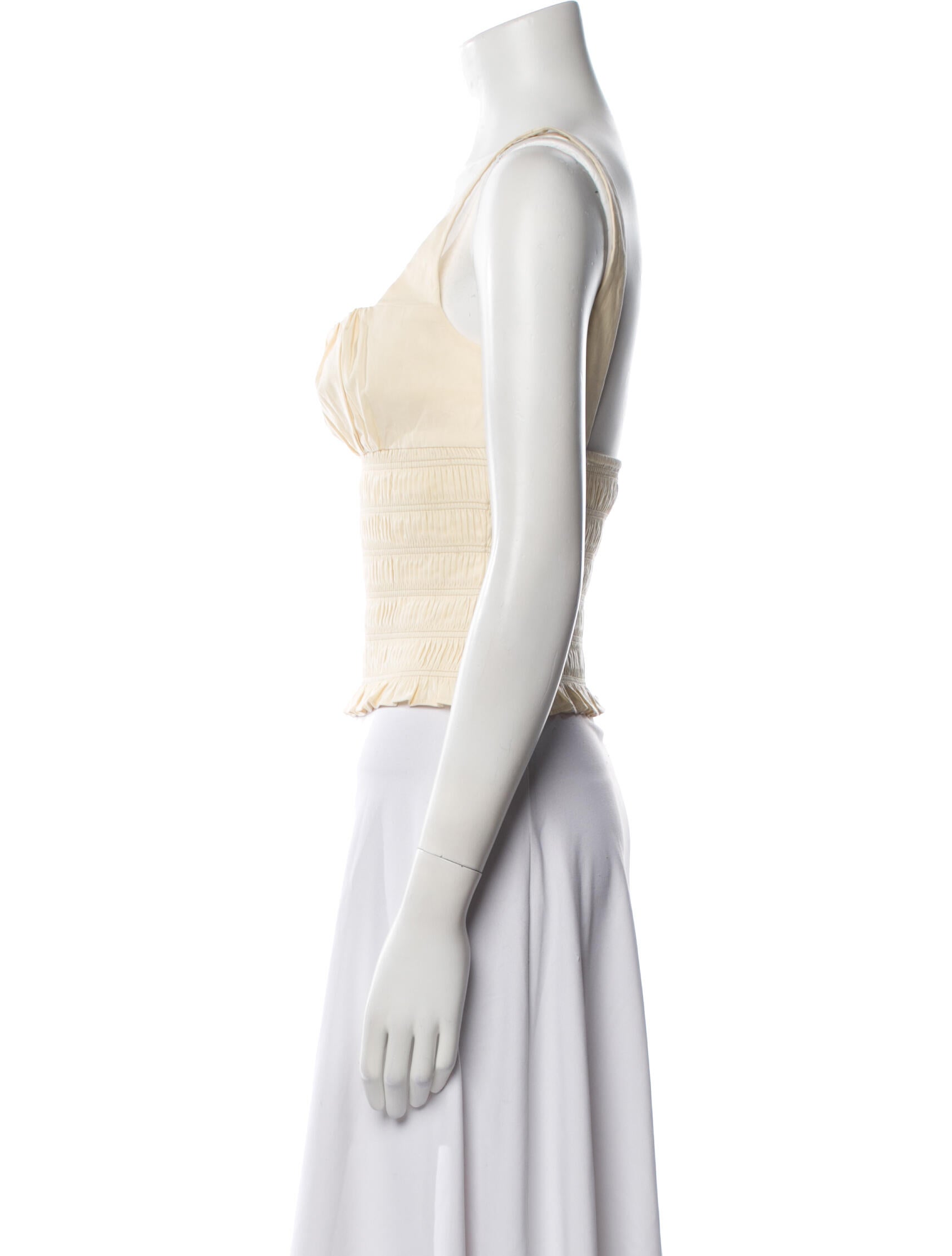 Reformation Silk Square Neckline Crop Top