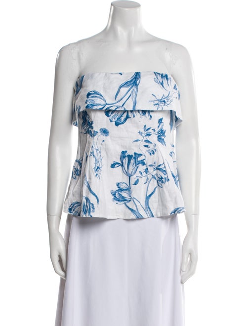 Reformation Linen Floral Print Top