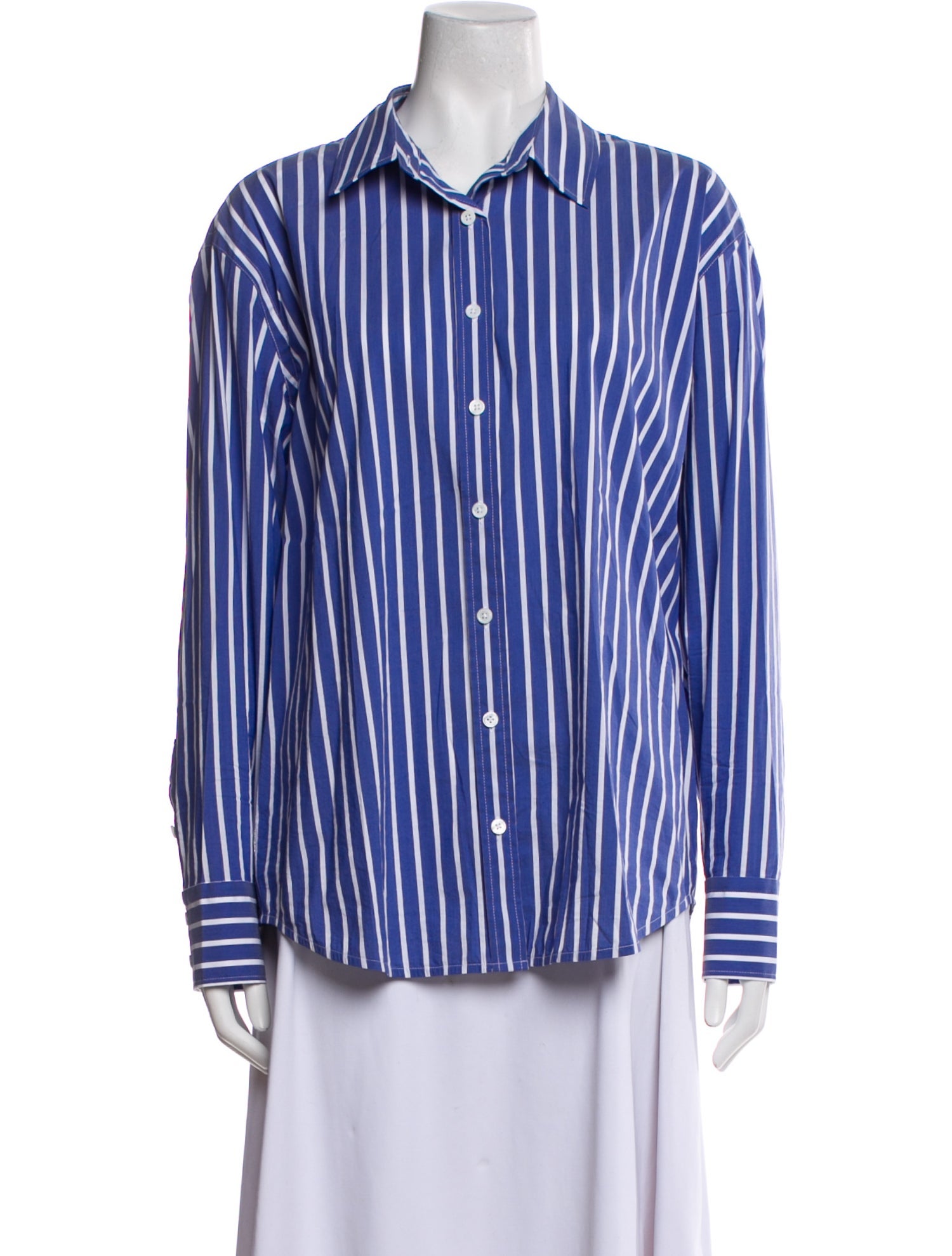 Reformation Striped Long Sleeve Button-Up Top