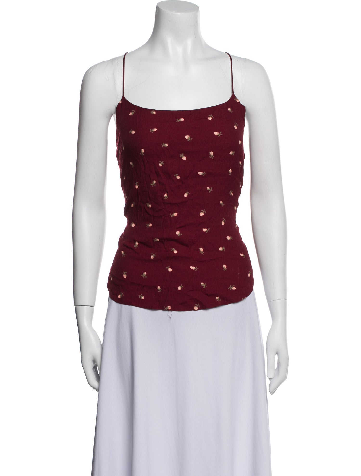 Reformation Polka Dot Print Square Neckline Top