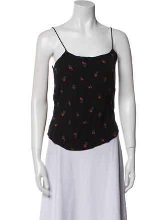 Reformation Floral Print Square Neckline Top