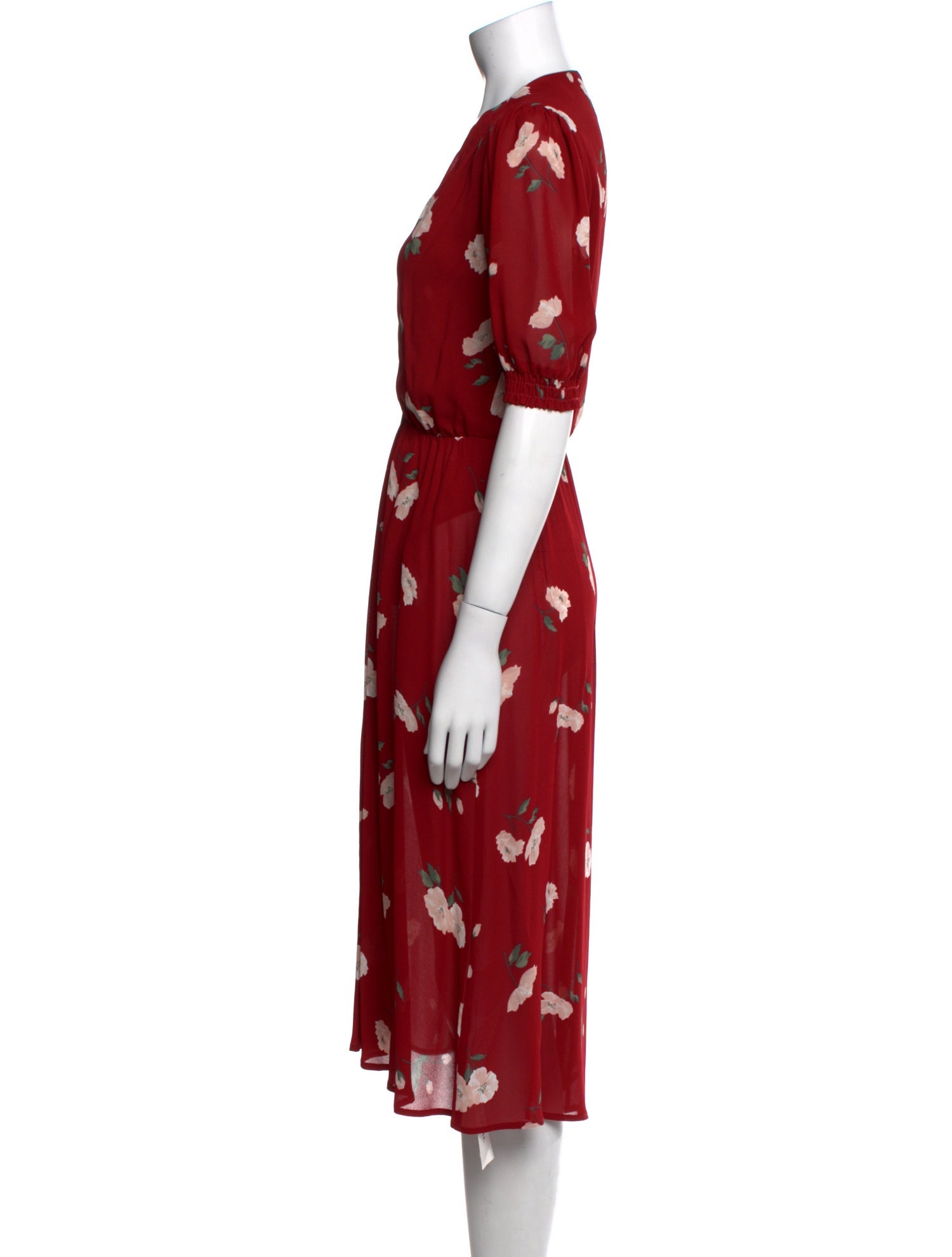 Reformation Floral Print Midi Length Dress