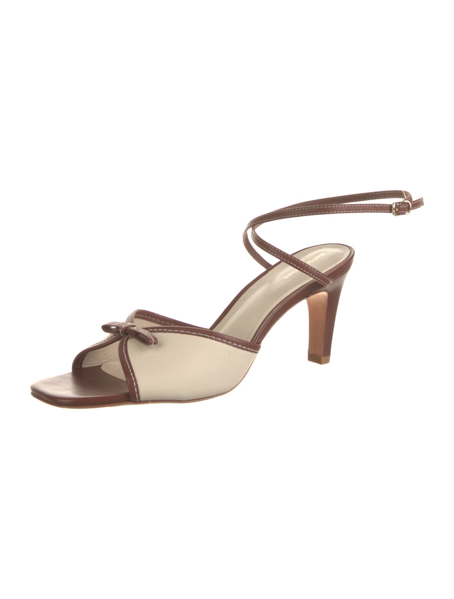 Reformation Leather Whipstitch Trim Sandals