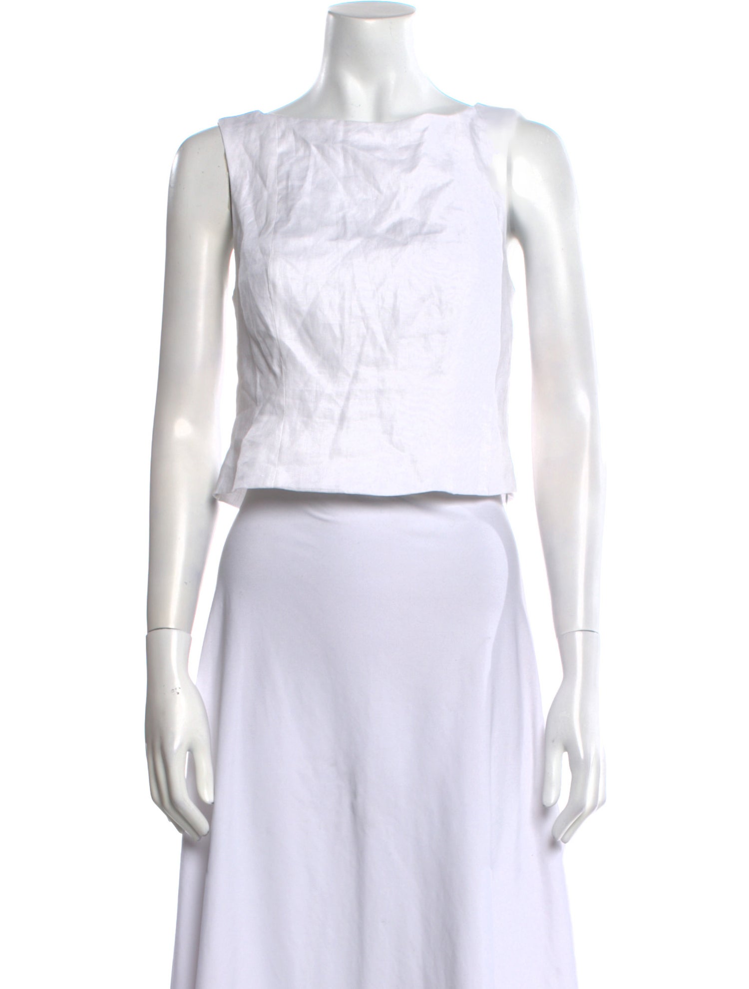 Reformation Linen Bateau Neckline Crop Top w/ Tags