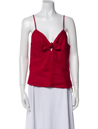 Reformation Linen V-Neck Top