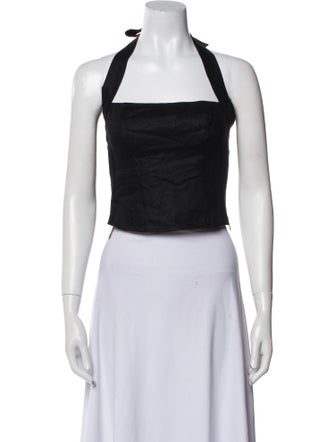 Reformation Linen Square Neckline Crop Top