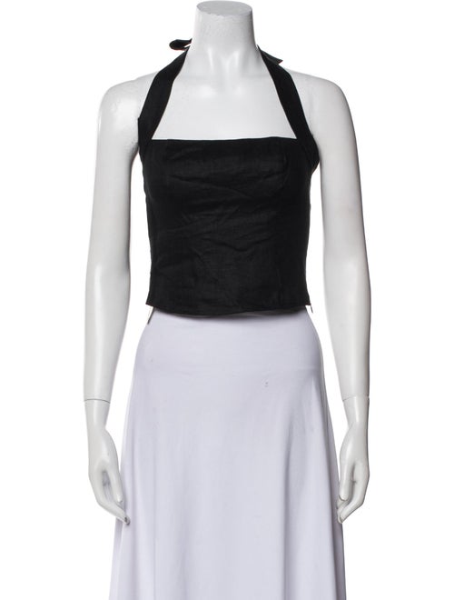 Reformation Linen Square Neckline Crop Top