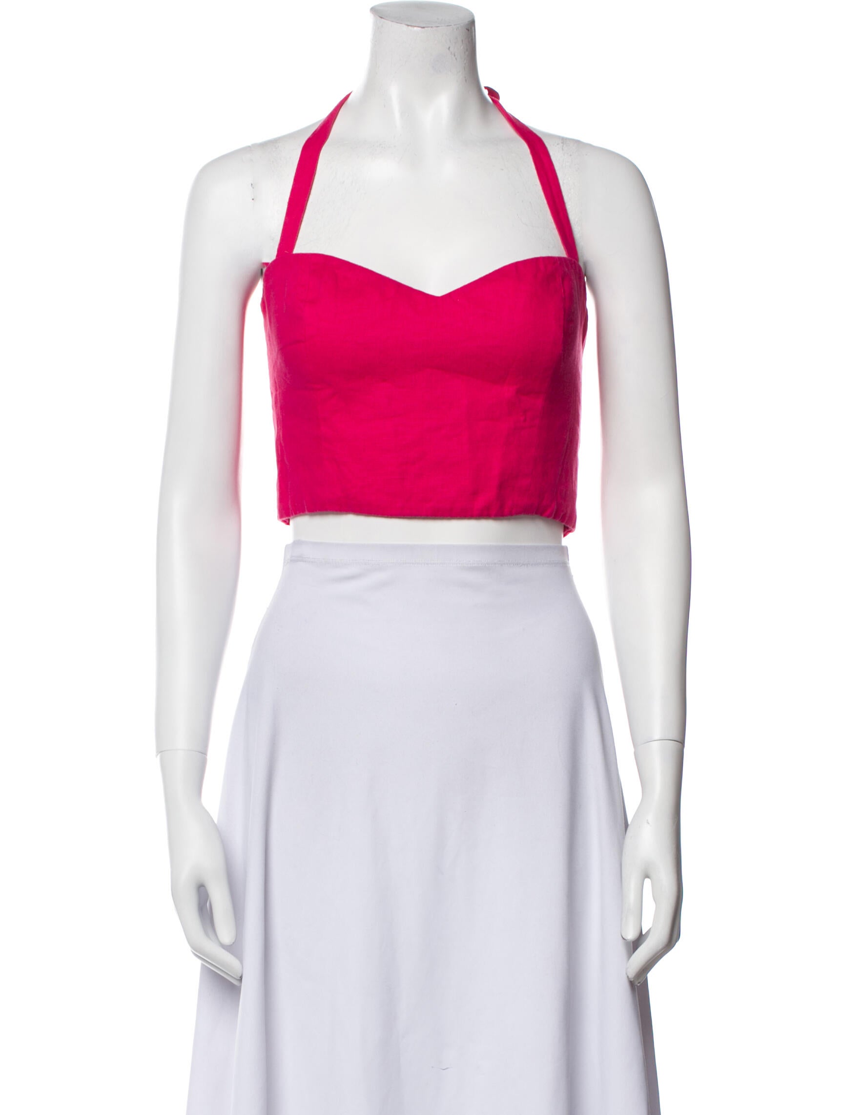 Reformation Linen Halterneck Crop Top