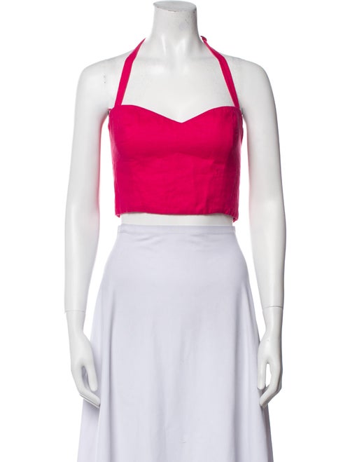 Reformation Linen Halterneck Crop Top