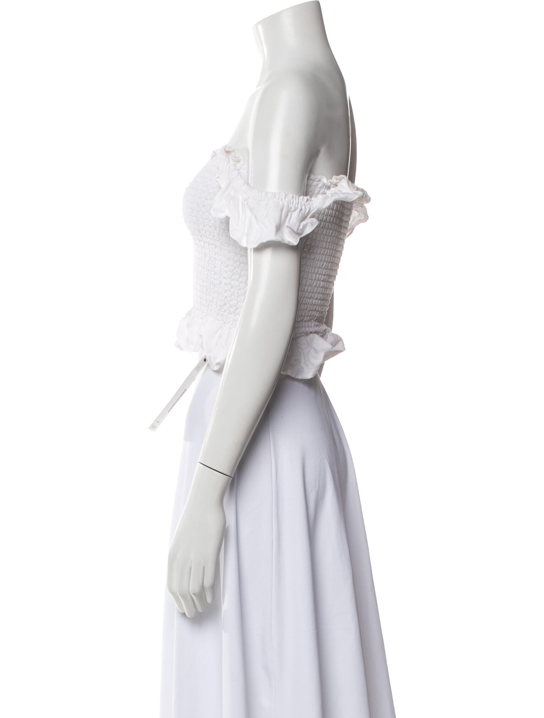 Reformation Linen Off-The-Shoulder Crop Top