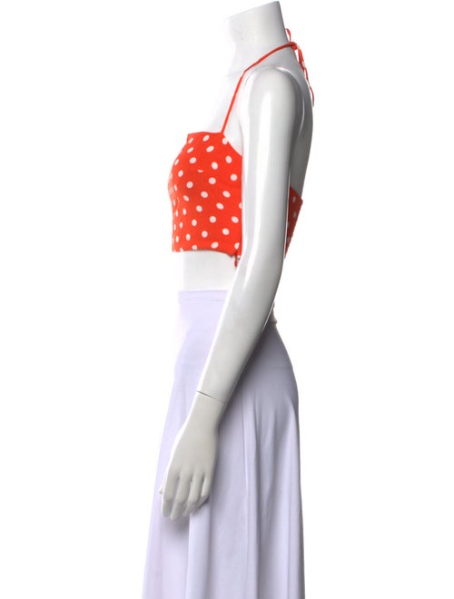 Reformation Polka Dot Print Square Neckline Crop Top