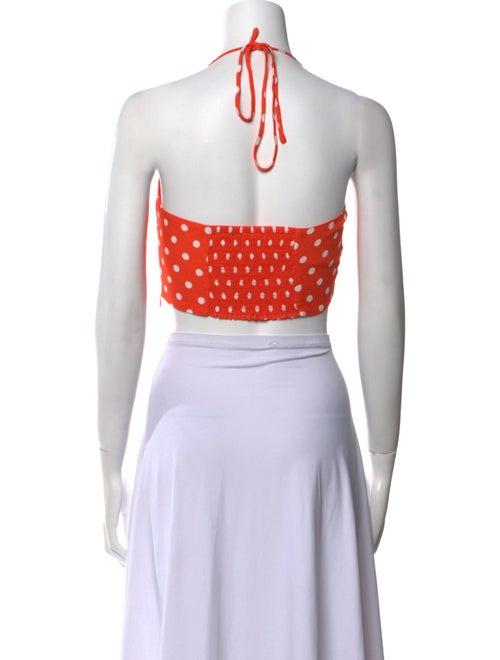 Reformation Polka Dot Print Square Neckline Crop Top