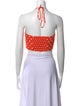 Reformation Polka Dot Print Square Neckline Crop Top
