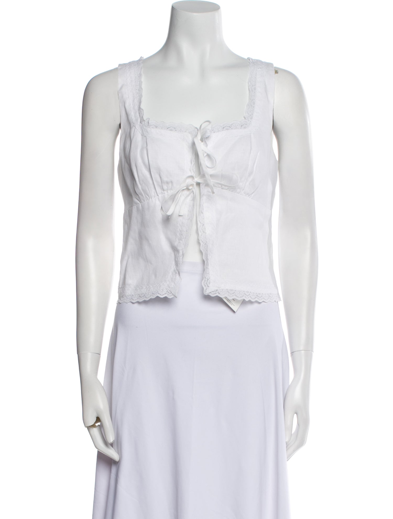 Reformation Linen Square Neckline Crop Top