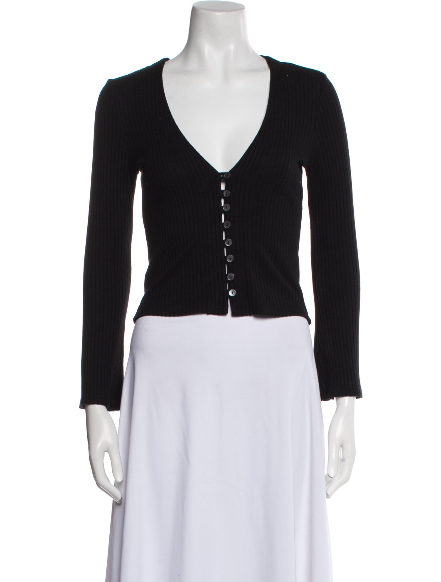 Reformation V-Neck Long Sleeve Crop Top