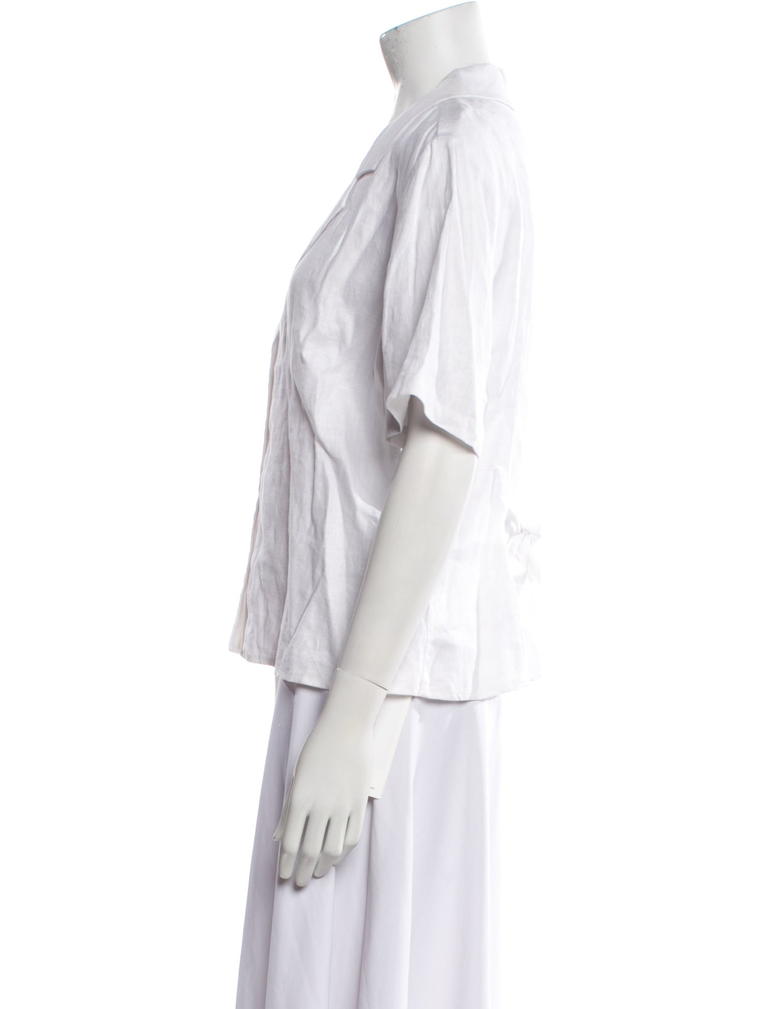 Reformation Linen V-Neck Button-Up Top