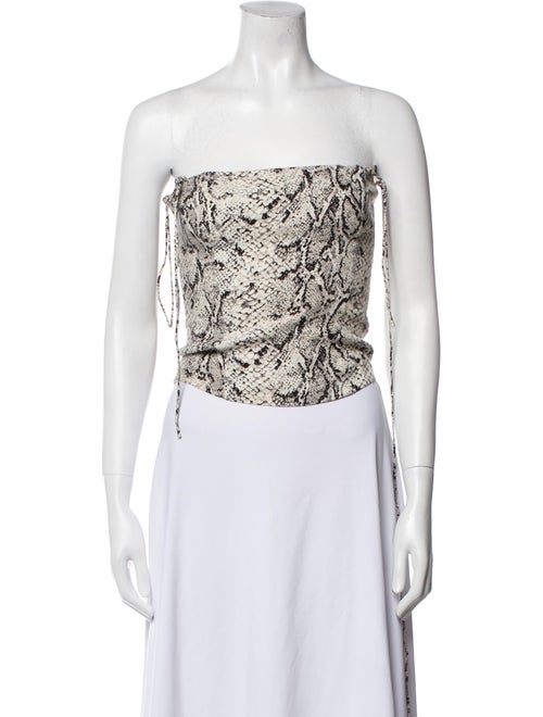 Reformation Animal Print Strapless Crop Top