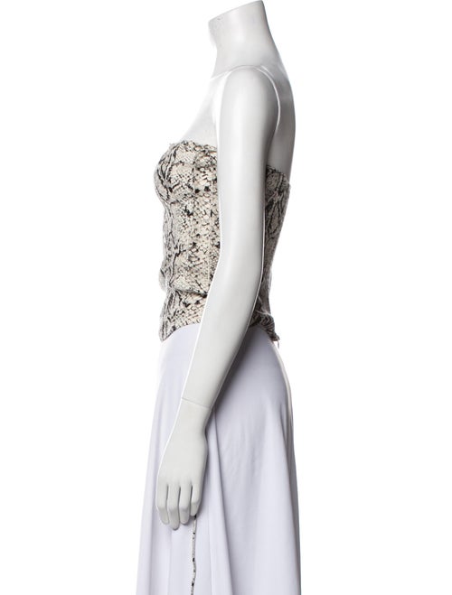 Reformation Animal Print Strapless Crop Top