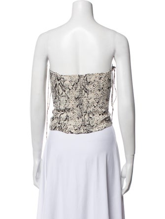 Reformation Animal Print Strapless Crop Top