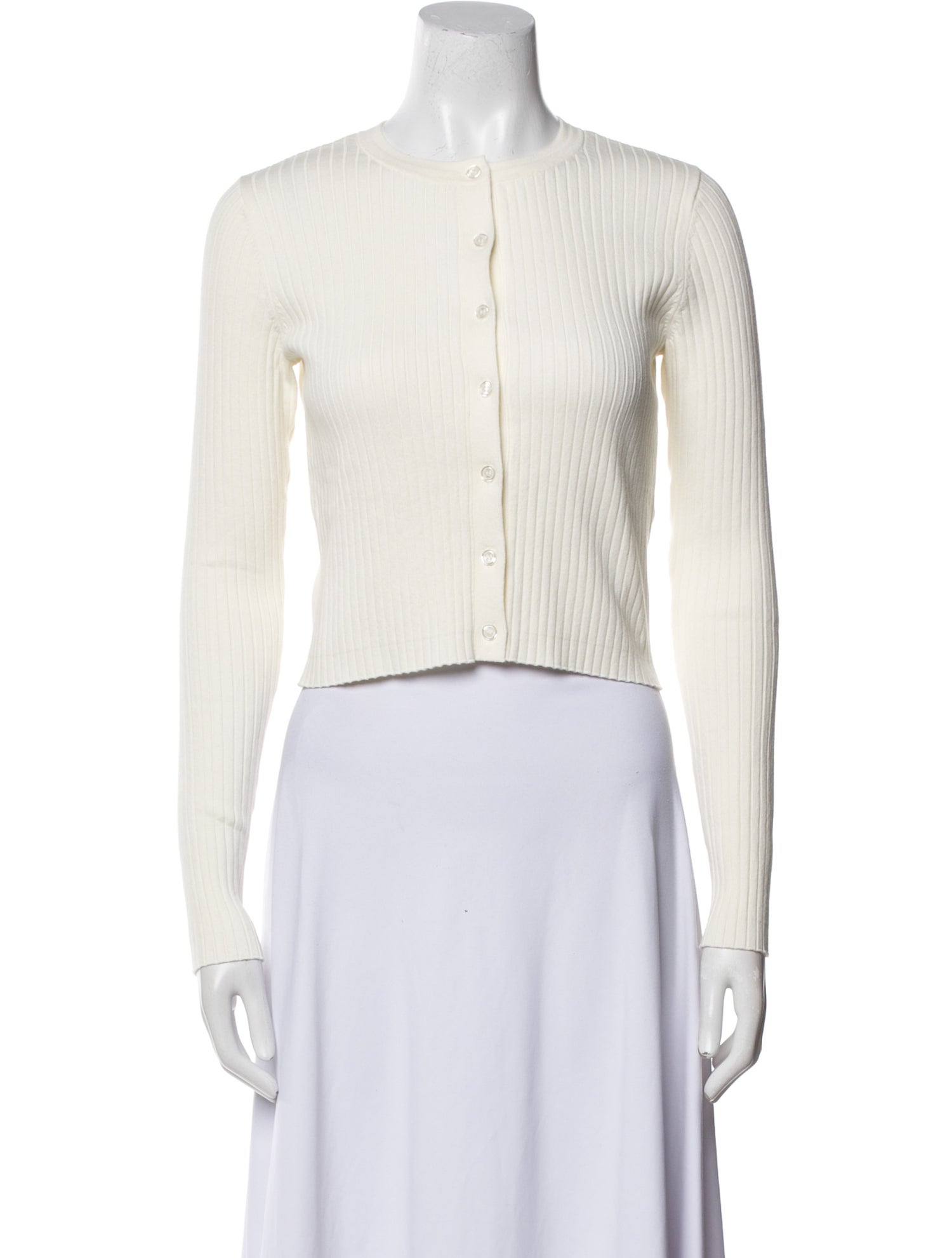 Reformation Crew Neck Long Sleeve Crop Top