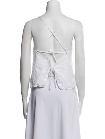 Reformation Linen Square Neckline Top