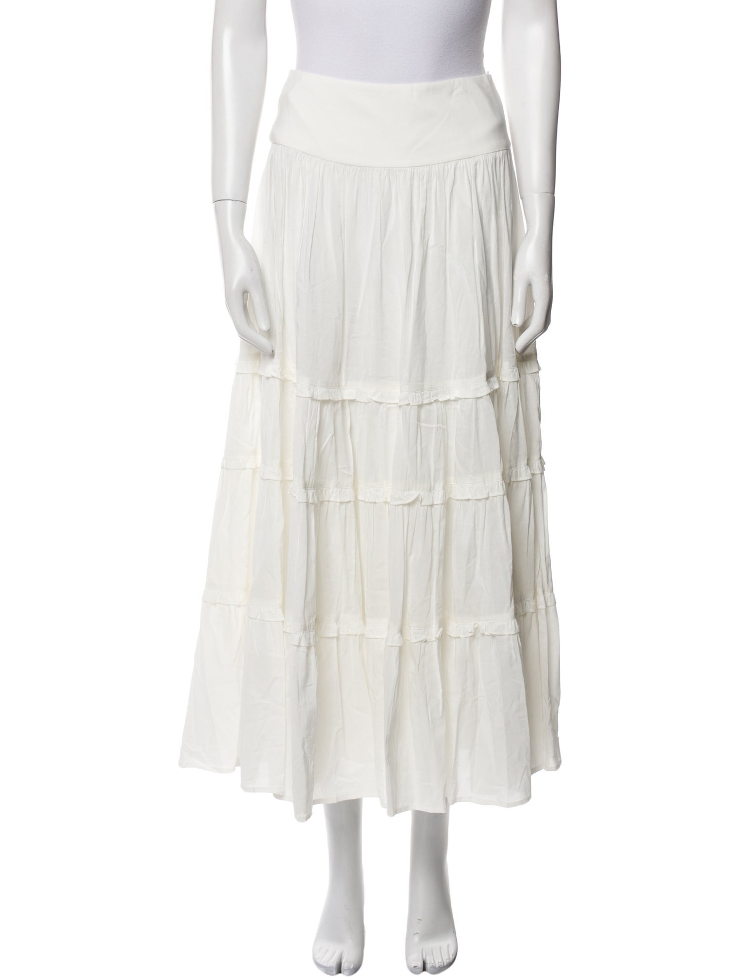 Reformation Ruffle Embellishment Midi Length Skirt