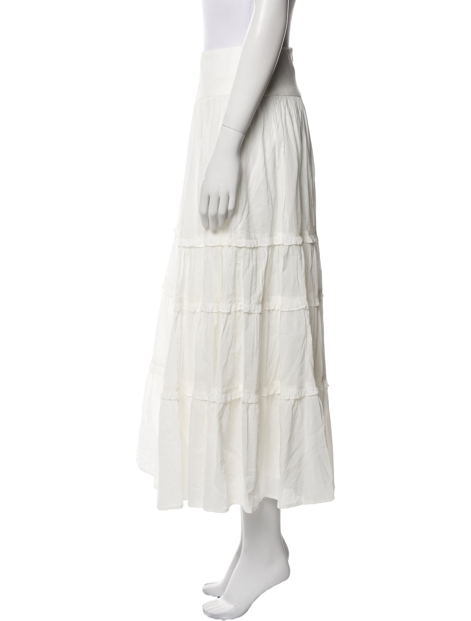 Reformation Ruffle Embellishment Midi Length Skirt